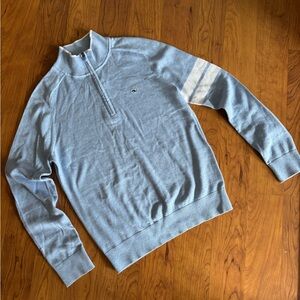 Vineyard vines Men's cotton Light Blue Quarter-Zip Sweater size M